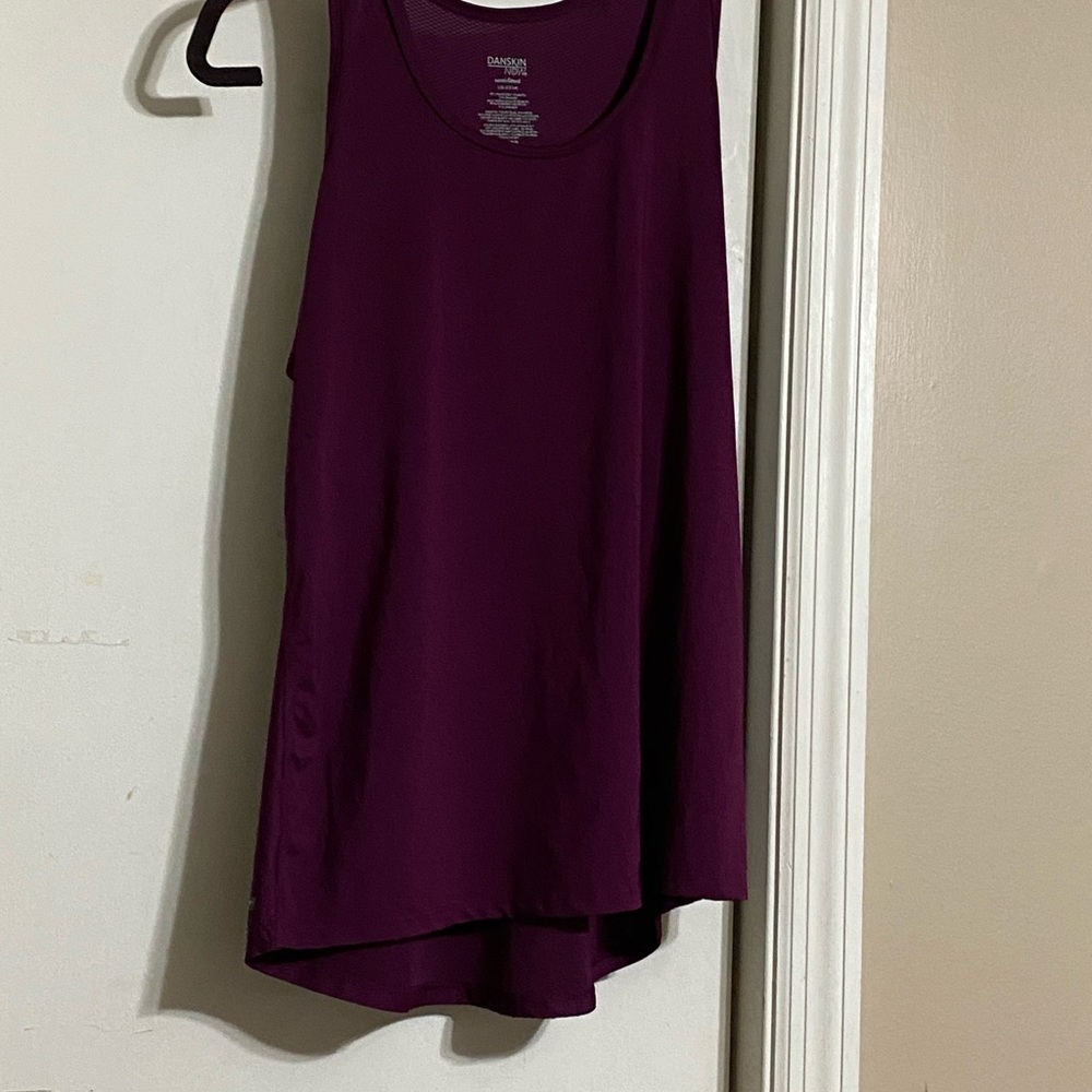 Danskin Asymmetrical Purple Sleeveless Tank Top